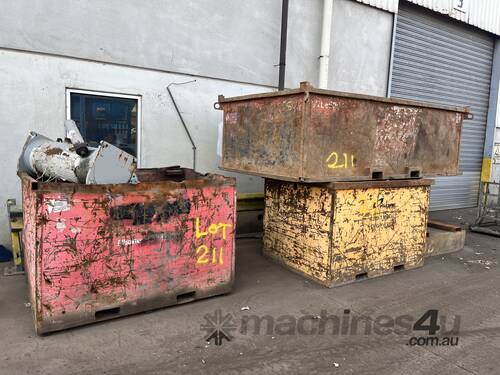 7x Assorted Steel Skip Bins