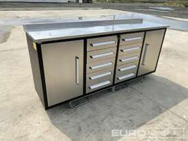 Unused Steelman 2.1m Work Bench/Tool Cabinet - picture0' - Click to enlarge