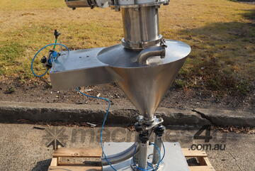 Stainless Steel Feeder Cone Hopper with Pneumatic Butterfly Valves & Shaker