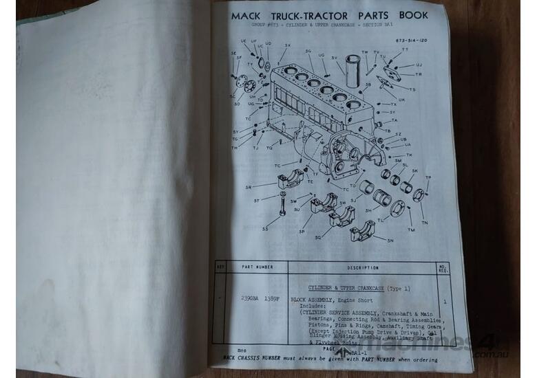 MACK Early R Model Parts Manual