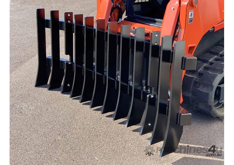caption FINER HYDRAULICS - Skid Steer Stick Rake - 2100 mm
