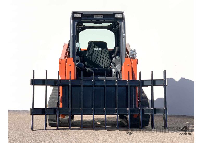 caption FINER HYDRAULICS - Skid Steer Stick Rake - 2100 mm