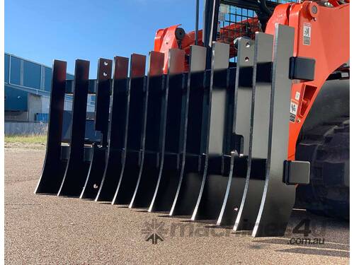 caption FINER HYDRAULICS - Skid Steer Stick Rake - 2100 mm