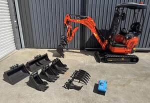 Mini Excavator 1.8 T RHINOCEROS XN18-L Package Deal, 3 Cyl Japanese Engine