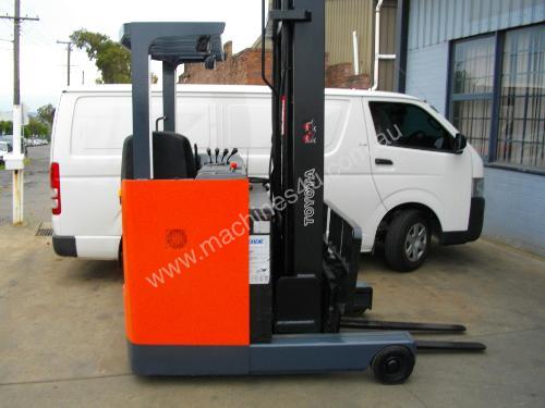 caption Toyota 6FBRE16 electric reach truck RENT ME