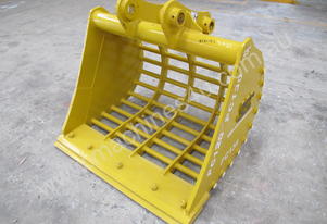 SEC 12 Ton Sieve (Mud Style) Bucket for Komatsu PC120/PC135 - Includes Pin, 1150mm Width, 75mm Gap