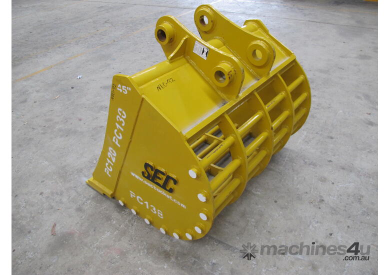 SEC 12 Ton Sieve (Mud Style) Bucket for Komatsu PC120/PC135 - Includes Pin, 1150mm Width, 75mm Gap