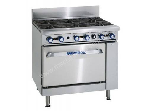 Imperial CIR-6 6 Burner Gas Oven Range with Static Gas Oven