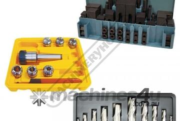 Mill-Drill Accessory Package Deal - Metric Cutters 3MT Includes 3MT Collet Chuck Set, Clamp Kit, End