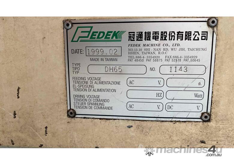 caption Fedek DH-65 CNC bar feeder