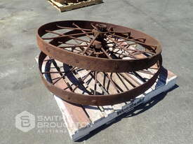 2 X VINTAGE PLOUGH WHEELS - picture0' - Click to enlarge