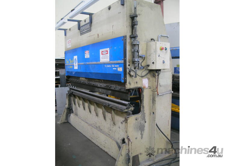 Used imperial Imperial Australian Made 2500mm x 60 Ton Hydraulic Pressbrake Hydraulic Press