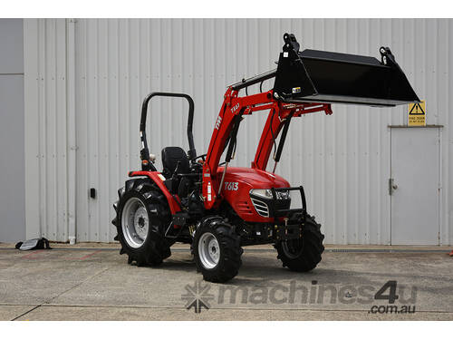 caption TYM T613 12/12 4WD ROPS AND 4-IN-1 LOADER PACKAGE