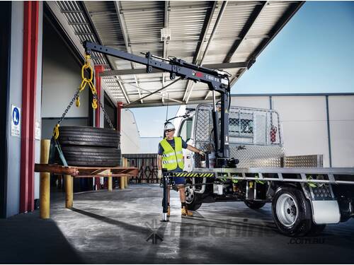 caption WATM Cranes - HIAB 023-2 CLX 24V Stiff Boom Crane for Versatile Truck Installations!