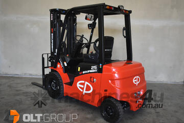 New EP 2.5 Tonne Lithium Ion Battery Electric Forklift 4.8m Container Mast Sideshift Fork Positioner