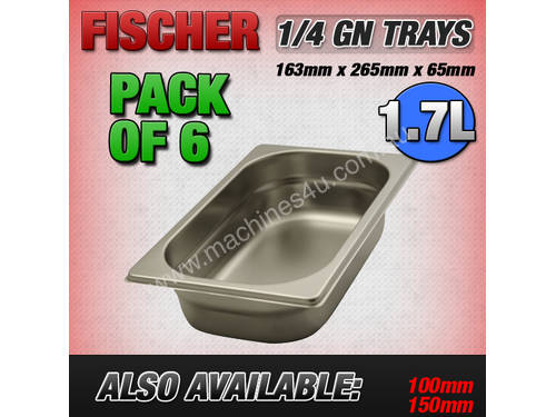 6 PACK OF 1/4 GASTRONORM TRAY 65MM