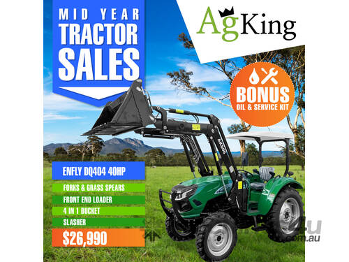 AgKing -  Enfly 40HP Tractor ROPS 4WD DQ404 with FEL & 4in1 Bucket - WORKHORSE