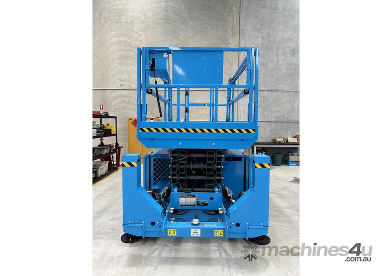 caption Sinoboom 10m Diesel Rough Terrain Scissor Lift 1018RD - Strong & Sturdy for Harsh Conditions