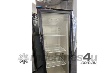 Single glass door upright freezer black stainless steel - SUFG500B