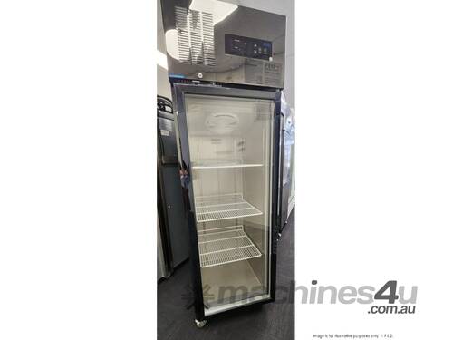Single glass door upright freezer black stainless steel - SUFG500B