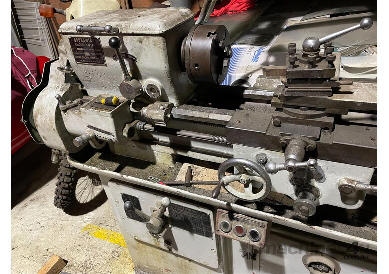 caption Brunswick Engine Lathe