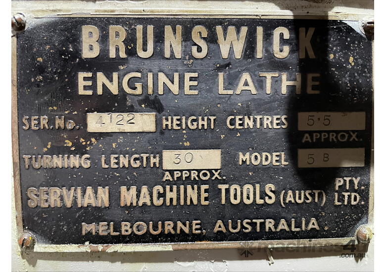 caption Brunswick Engine Lathe