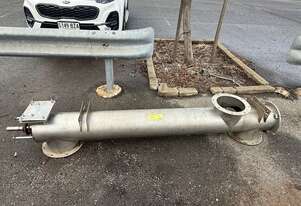 3 way Stainless Auger screw conveyor helical feeder 250mm diameter x 2250mm bulk material combiner