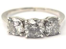 1.67CT DIAMOND TRILOGY WHITE GOLD ENGAGEMENT RING - picture0' - Click to enlarge