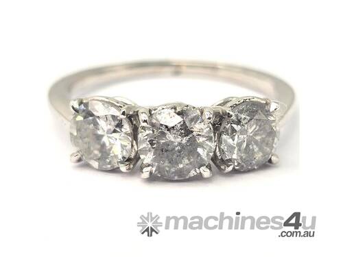 1.67CT DIAMOND TRILOGY WHITE GOLD ENGAGEMENT RING