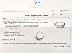 1.67CT DIAMOND TRILOGY WHITE GOLD ENGAGEMENT RING - picture0' - Click to enlarge