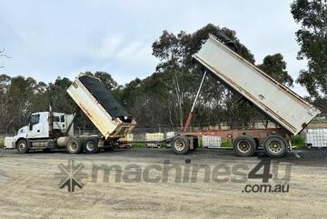 IVECO POWERSTAR 6500 TIPPER AND GORSKI DOG TRAILER.