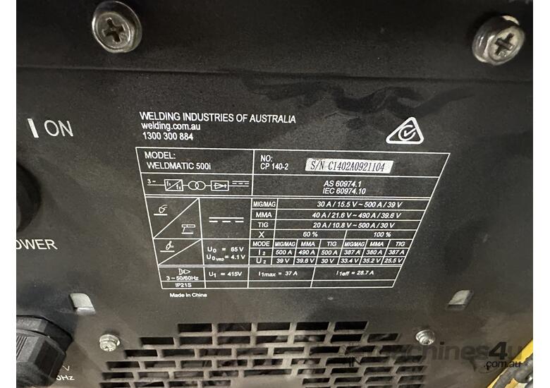 caption WIA Weldmatic 500i Multi Process Welder