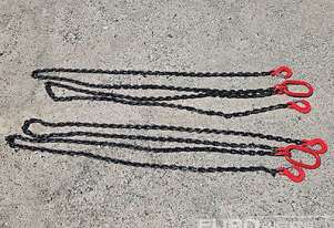 Unused G80 8mm x 3m Double Legged Lifting Chains (2 of)