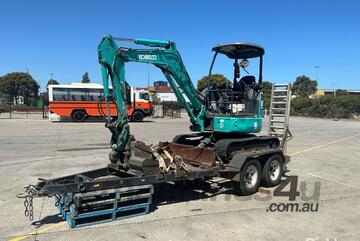 2016 Kobelco SK28SR-6 Compact Excavator & Trailer Package
