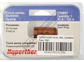 Hypertherm 125A Swirl Ring 220997 Suits Mechanized Powermax125® (Pack of 1) - picture1' - Click to enlarge