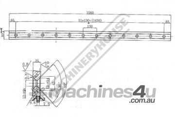 GB-156.8025 3100mm Sheet Metal Guillotine Blade Set - 9CrSi 1560 x 80 x 25mm Top & Bottom Blade Set