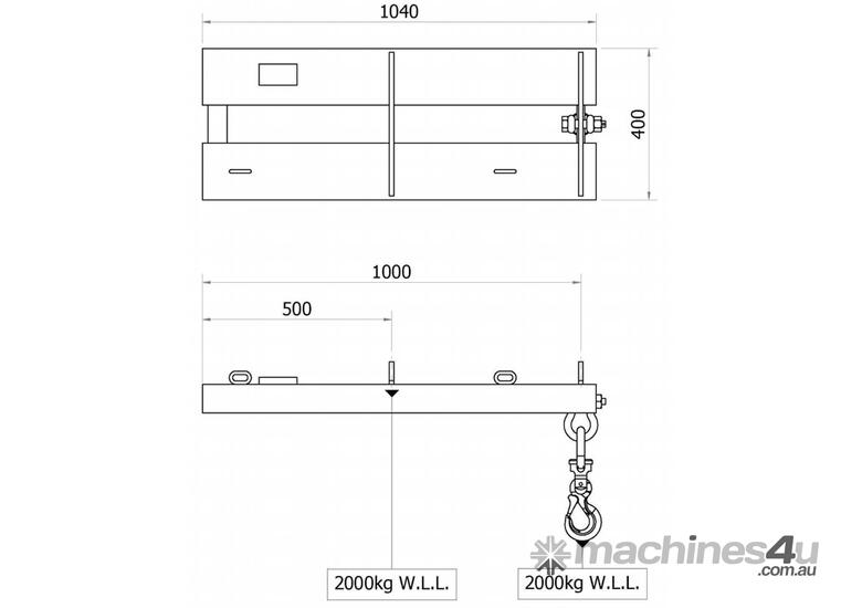 caption Slip On Forklift Jib 2000kg