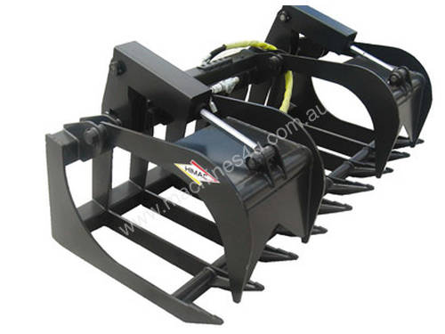 NEW : BRUSH GRAPPLE GRAB BUCKET SKID STEER TRACK LOADER ATTACHMENT FOR HIRE