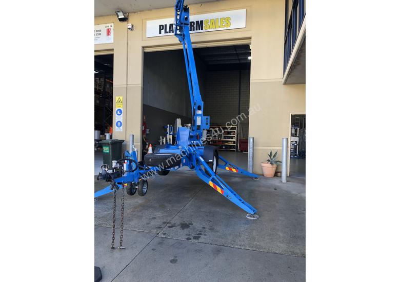 caption RARE Genie TZ34/20 Trailer Mounted Cherry Picker, with Rotating basket.