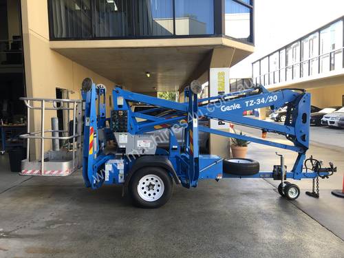 RARE Genie TZ34/20 Trailer Mounted Cherry Picker, with Rotating basket. 