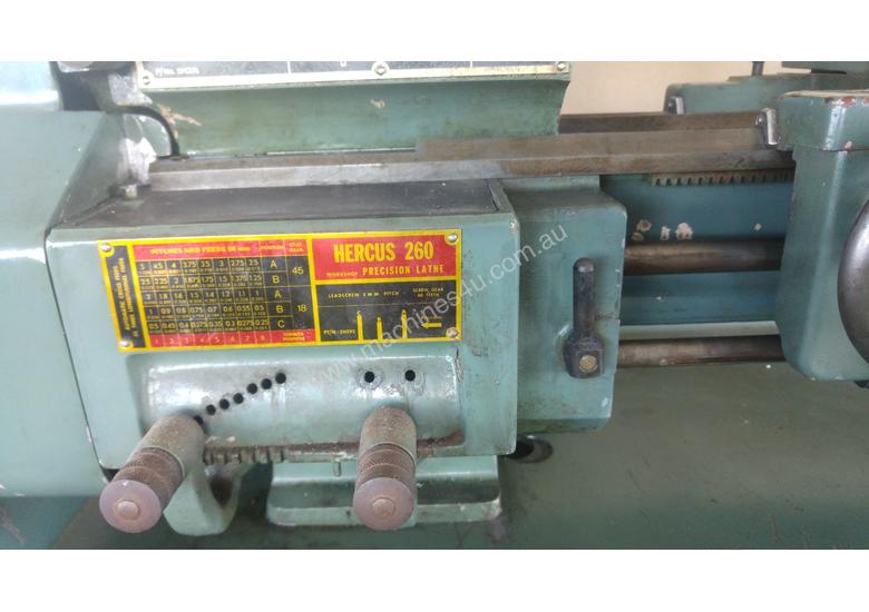 Used hercus Hercus 260 Geared 9 Speed Metric Lathe with tooling and