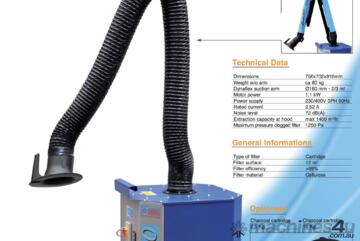 CleanGo Mobile welding fume extraction unit. Includes optional Evolution Fume arm as shown
