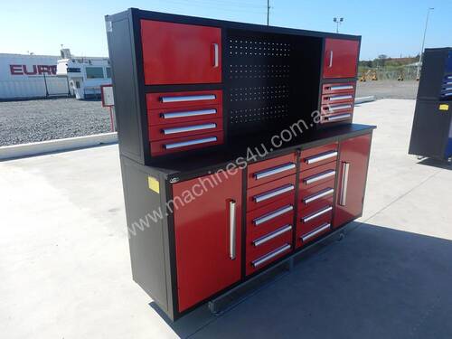 2.1m Work Bench/Tool Cabinet 18 Drawers