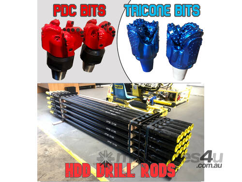 caption New Drill Rods, Tricones and PDC Bits