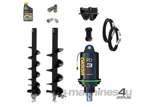 Digga PDH3 HALO auger drive combo package mini excavator up to 4T