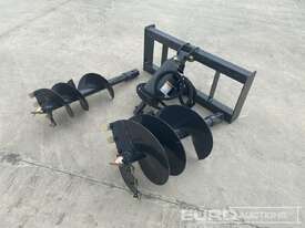 Hydraulic Auger Drive & 2 Augers to suit Skidsteer Loader - picture0' - Click to enlarge