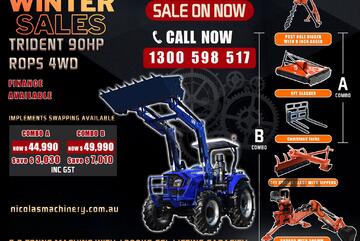 2024 TRIDENT WINTER SALES 90HP 4WD CANOPY TRACTOR COMBO DEAL (1200kg front loader lift capacity)