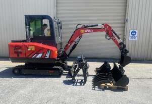 3.5 excavator with enclosed cab and air conditioning $46,990+GST or around $239 per week on finance