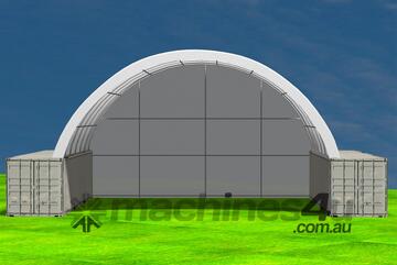   12m x 12m Container Shelter Workshop Igloo Dome with End Wall