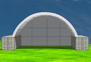 New 12m x 12m Container Shelter Workshop Igloo Dome with End Wall New 12m x 12m Container Shelter Workshop Igloo Dome with End Wall